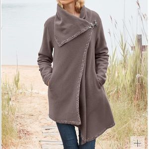 Garnet Hill asymmetrical fall boiled wool coat 6P